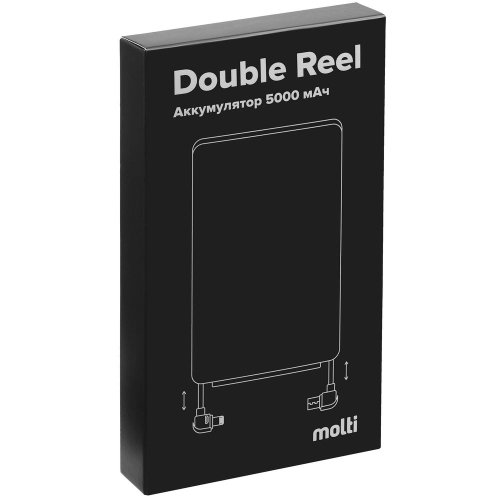 Металлический аккумулятор Double Reel 5000 мАч, черный