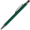 Ручка шариковая Atento Soft Touch со стилусом, зеленая